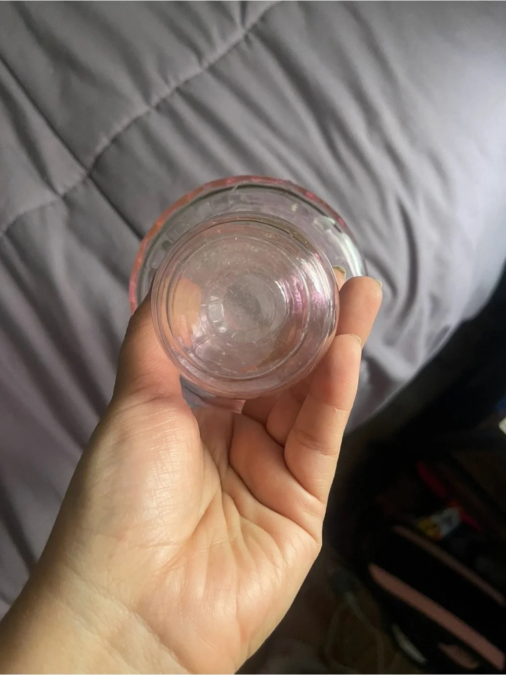 Glass Mushroom Accent Figurine - Pink - Unknown Brand